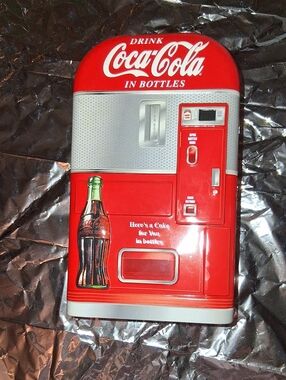 Coca Cola Red and Silver Retro Bottle Machine Wall Sign